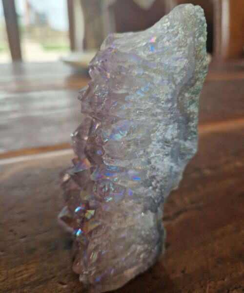 Premium High Grade Amethyst Angel Aura Druzy 211 Mini Geode Cluster Piece Cut Base 409g H11x12.5xD5.5cm - Image 9