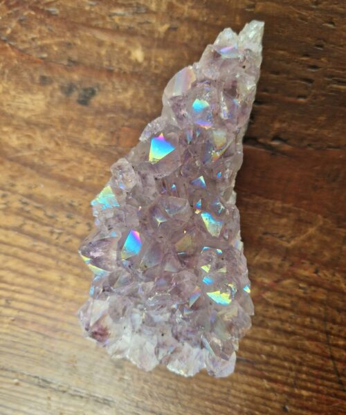 Premium High Grade Amethyst Angel Aura Druzy 211 Mini Geode Cluster Piece Cut Base 409g H11x12.5xD5.5cm - Image 10