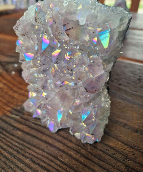 Alternative view of Premium High Grade Amethyst Angel Aura Druzy 215 Mini Geode Cluster Piece Cut Base 580g H9xW10.5xD8cm