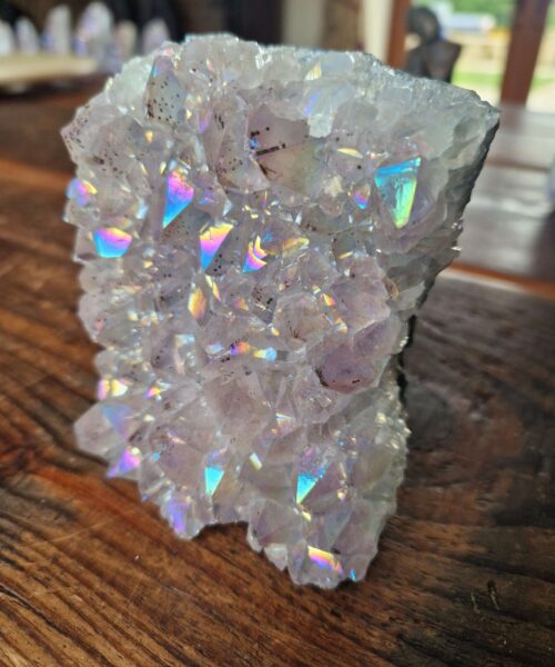 Premium High Grade Amethyst Angel Aura Druzy 215 Mini Geode Cluster Piece Cut Base 580g H9xW10.5xD8cm - Image 6