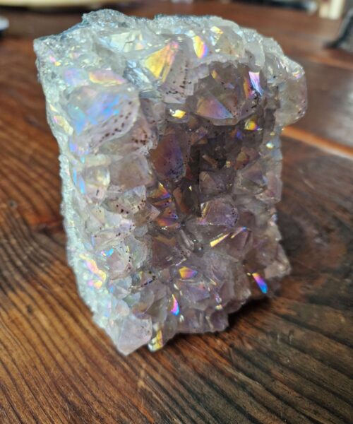 Premium High Grade Amethyst Angel Aura Druzy 215 Mini Geode Cluster Piece Cut Base 580g H9xW10.5xD8cm - Image 8