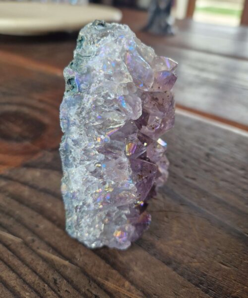 Premium High Grade Amethyst Angel Aura Druzy 216 Mini Geode Cluster Piece Cut Base 264g H8.5xW9xD6cm - Image 3