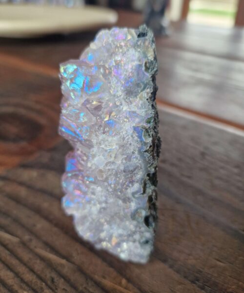 Premium High Grade Amethyst Angel Aura Druzy 216 Mini Geode Cluster Piece Cut Base 264g H8.5xW9xD6cm - Image 4