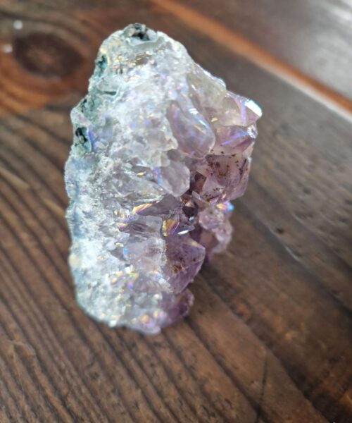 Premium High Grade Amethyst Angel Aura Druzy 216 Mini Geode Cluster Piece Cut Base 264g H8.5xW9xD6cm - Image 7