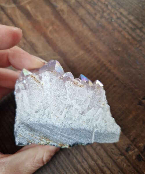 Alternative view of Premium High Grade Amethyst Angel Aura Druzy 217 Mini Geode Cluster Piece Cut Base 184g H4.5x6x3.5cm