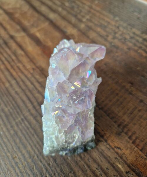 Premium High Grade Amethyst Angel Aura Druzy 217 Mini Geode Cluster Piece Cut Base 184g H4.5x6x3.5cm