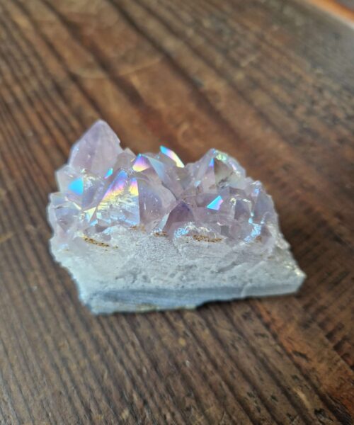 Premium High Grade Amethyst Angel Aura Druzy 217 Mini Geode Cluster Piece Cut Base 184g H4.5x6x3.5cm - Image 6