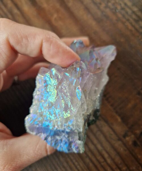 Premium High Grade Amethyst Angel Aura Druzy 217 Mini Geode Cluster Piece Cut Base 184g H4.5x6x3.5cm - Image 9