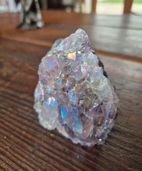 Premium High Grade Amethyst Angel Aura Druzy 218 Mini Geode Cluster Piece Cut Base 265g H7xW8xD7.5cm - Image 3
