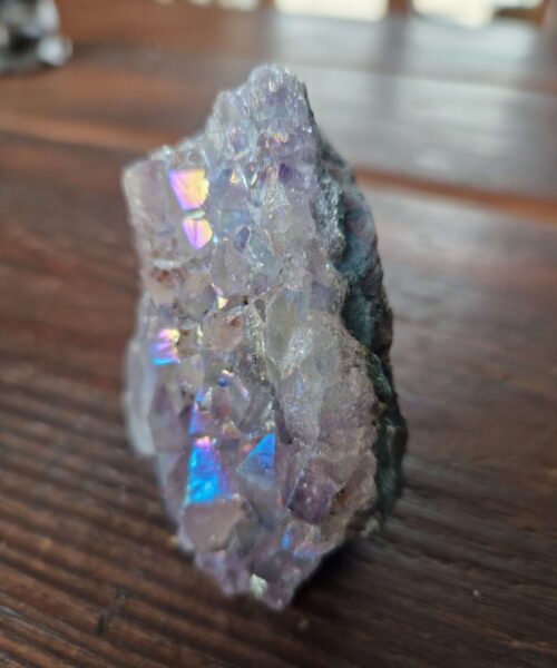 Premium High Grade Amethyst Angel Aura Druzy 218 Mini Geode Cluster Piece Cut Base 265g H7xW8xD7.5cm - Image 4
