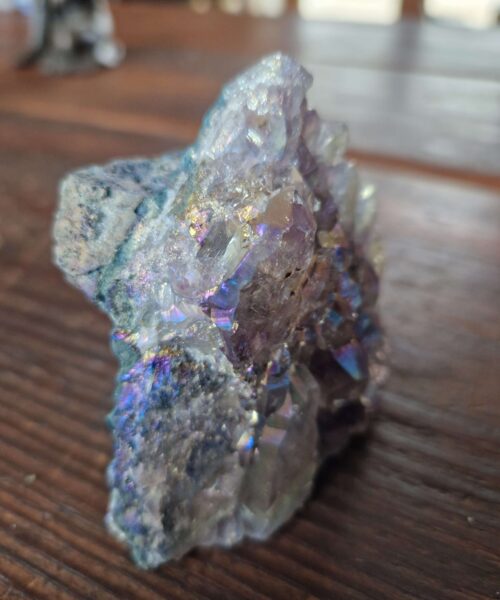 Premium High Grade Amethyst Angel Aura Druzy 218 Mini Geode Cluster Piece Cut Base 265g H7xW8xD7.5cm - Image 5