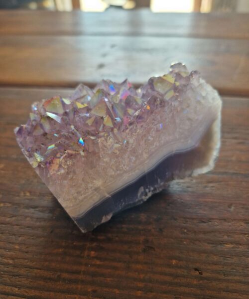 Premium High Grade Amethyst Angel Aura Druzy 219 Mini Geode Cluster Piece Cut Base 423g H8.5xW5x5cm - Image 4