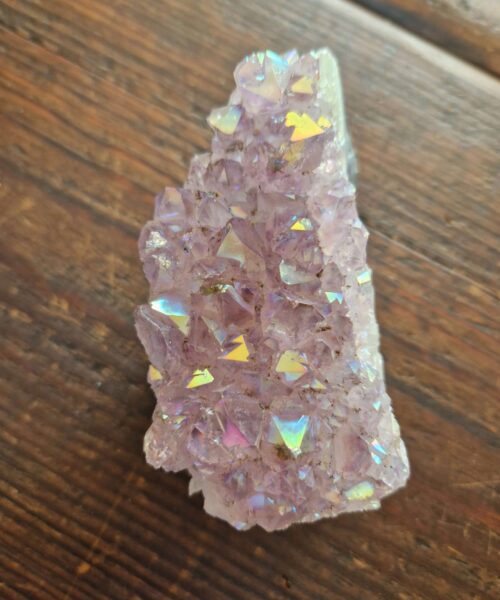 Premium High Grade Amethyst Angel Aura Druzy 219 Mini Geode Cluster Piece Cut Base 423g H8.5xW5x5cm