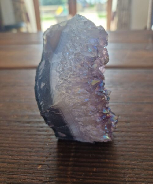 Premium High Grade Amethyst Angel Aura Druzy 219 Mini Geode Cluster Piece Cut Base 423g H8.5xW5x5cm - Image 6