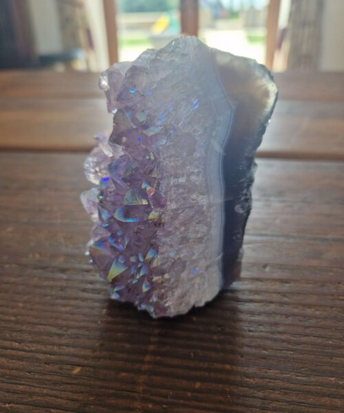 Premium High Grade Amethyst Angel Aura Druzy 219 Mini Geode Cluster Piece Cut Base 423g H8.5xW5x5cm - Image 9