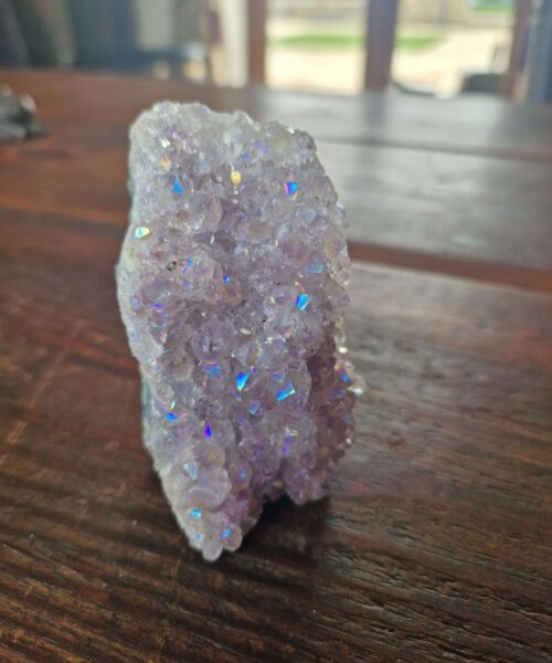 Alternative view of Premium High Grade Amethyst Angel Aura Druzy 222 Mini Geode Cluster Piece Cut Base 250g H8x4.5x5cm