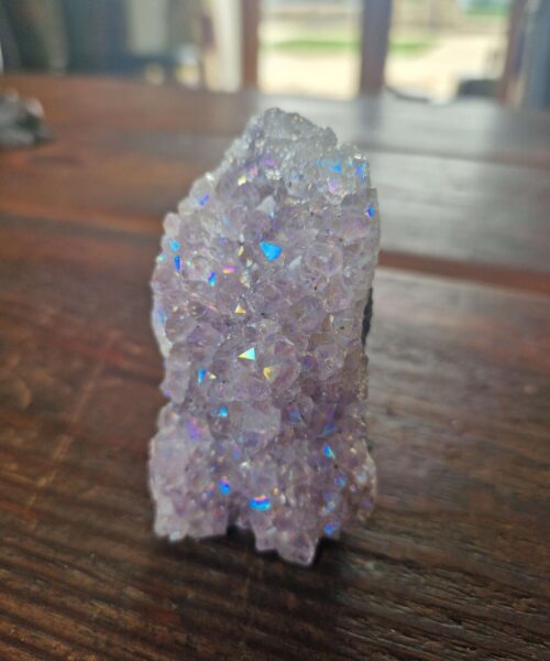 Premium High Grade Amethyst Angel Aura Druzy 222 Mini Geode Cluster Piece Cut Base 250g H8x4.5x5cm