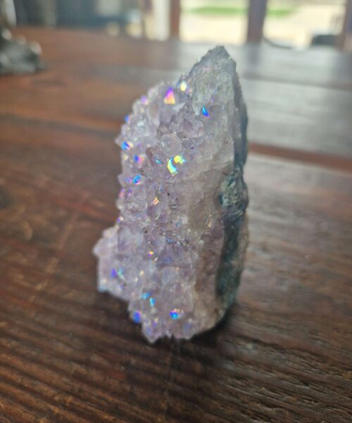 Premium High Grade Amethyst Angel Aura Druzy 222 Mini Geode Cluster Piece Cut Base 250g H8x4.5x5cm - Image 4