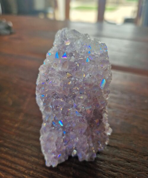 Premium High Grade Amethyst Angel Aura Druzy 222 Mini Geode Cluster Piece Cut Base 250g H8x4.5x5cm - Image 9