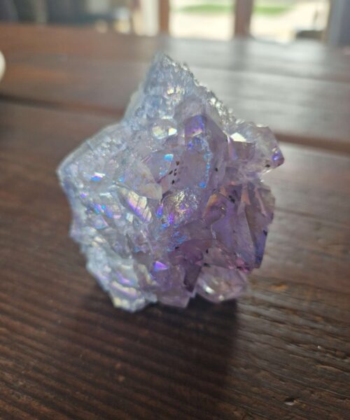 Premium High Grade Amethyst Angel Aura Druzy 223 Mini Geode Cluster Piece Cut Base 276g H7.5xW6xD5cm