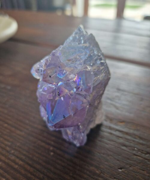 Premium High Grade Amethyst Angel Aura Druzy 223 Mini Geode Cluster Piece Cut Base 276g H7.5xW6xD5cm - Image 3