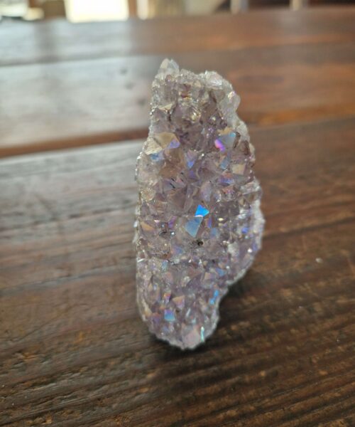 Premium High Grade Amethyst Angel Aura Druzy 224 Mini Geode Cluster Piece Cut Base 245g H8xW7xD5cm - Image 4