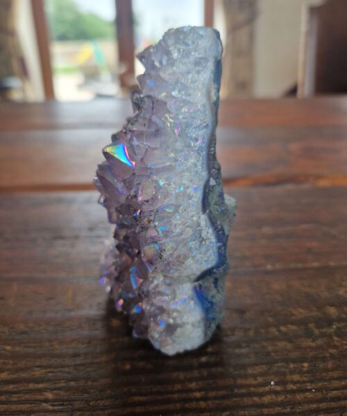 Premium High Grade Amethyst Angel Aura Druzy 226 Mini Geode Cluster Piece Cut Base 360g H11xW6.5xD4cm - Image 4