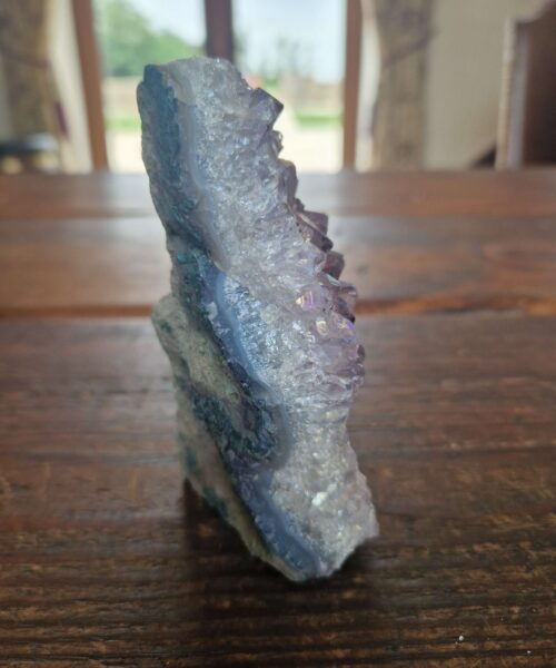 Premium High Grade Amethyst Angel Aura Druzy 226 Mini Geode Cluster Piece Cut Base 360g H11xW6.5xD4cm - Image 5