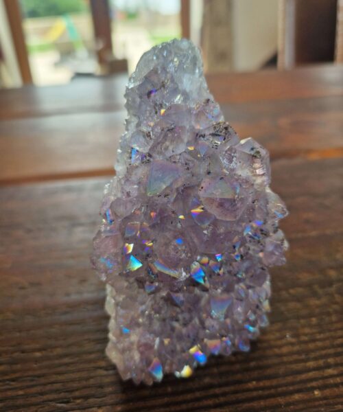 Premium High Grade Amethyst Angel Aura Druzy 226 Mini Geode Cluster Piece Cut Base 360g H11xW6.5xD4cm - Image 8