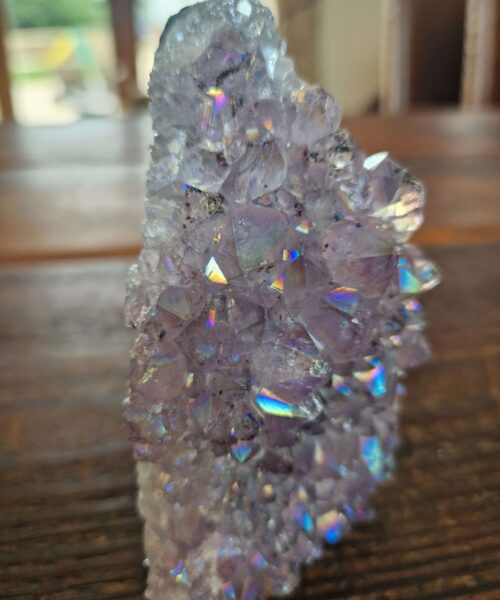Premium High Grade Amethyst Angel Aura Druzy 226 Mini Geode Cluster Piece Cut Base 360g H11xW6.5xD4cm - Image 9