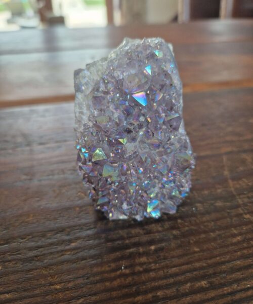 Alternative view of Premium High Grade Amethyst Angel Aura Druzy 227 Mini Geode Cluster Piece Cut Base 310g H7.5xW5.5xD5cm