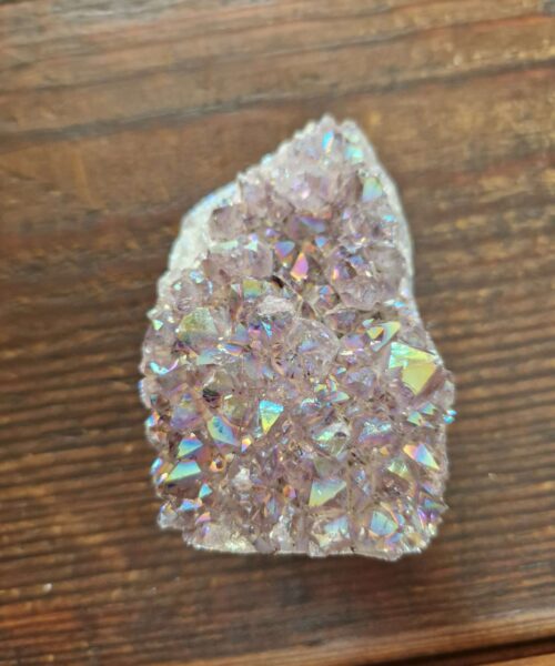 Premium High Grade Amethyst Angel Aura Druzy 227 Mini Geode Cluster Piece Cut Base 310g H7.5xW5.5xD5cm