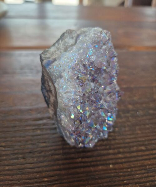 Premium High Grade Amethyst Angel Aura Druzy 227 Mini Geode Cluster Piece Cut Base 310g H7.5xW5.5xD5cm - Image 5