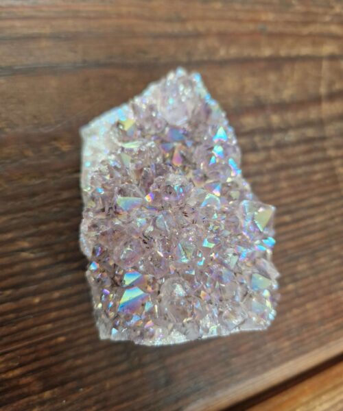 Premium High Grade Amethyst Angel Aura Druzy 227 Mini Geode Cluster Piece Cut Base 310g H7.5xW5.5xD5cm - Image 6