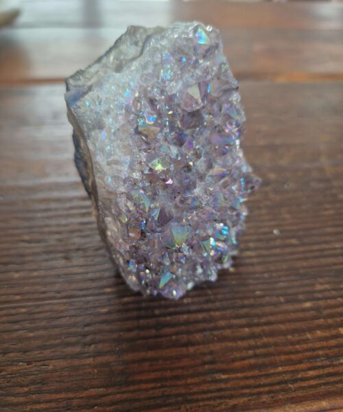 Premium High Grade Amethyst Angel Aura Druzy 227 Mini Geode Cluster Piece Cut Base 310g H7.5xW5.5xD5cm - Image 9