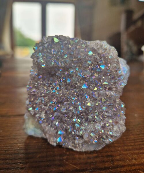 Premium High Grade Amethyst Angel Aura Druzy 229 Mini Geode Cluster Piece Cut Base 232g H5.5xW6xD4cm - Image 3