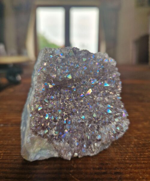 Premium High Grade Amethyst Angel Aura Druzy 229 Mini Geode Cluster Piece Cut Base 232g H5.5xW6xD4cm - Image 5