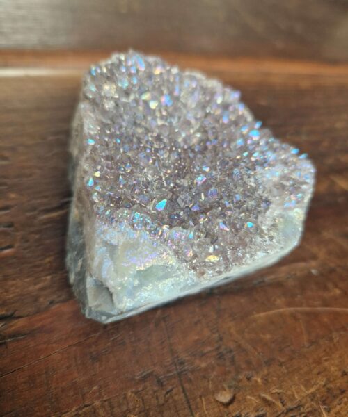 Premium High Grade Amethyst Angel Aura Druzy 229 Mini Geode Cluster Piece Cut Base 232g H5.5xW6xD4cm - Image 6