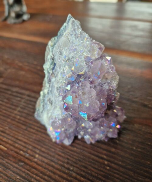Premium High Grade Amethyst Angel Aura Druzy 220 Mini Geode Cluster Piece Cut Base 359g H9xW8.5x5.5cm - Image 7