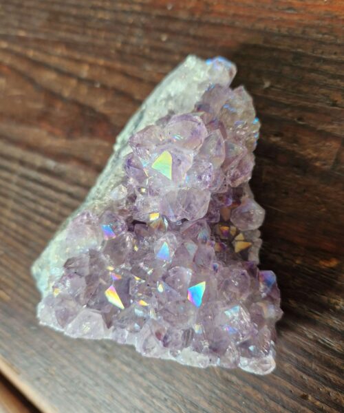 Premium High Grade Amethyst Angel Aura Druzy 220 Mini Geode Cluster Piece Cut Base 359g H9xW8.5x5.5cm - Image 8