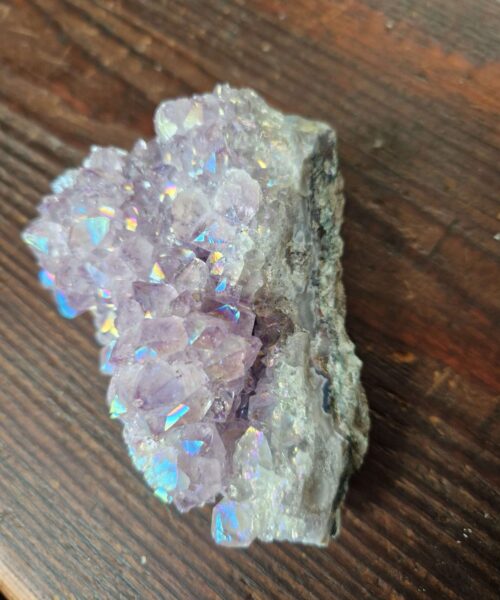 Premium High Grade Amethyst Angel Aura Druzy 220 Mini Geode Cluster Piece Cut Base 359g H9xW8.5x5.5cm - Image 9