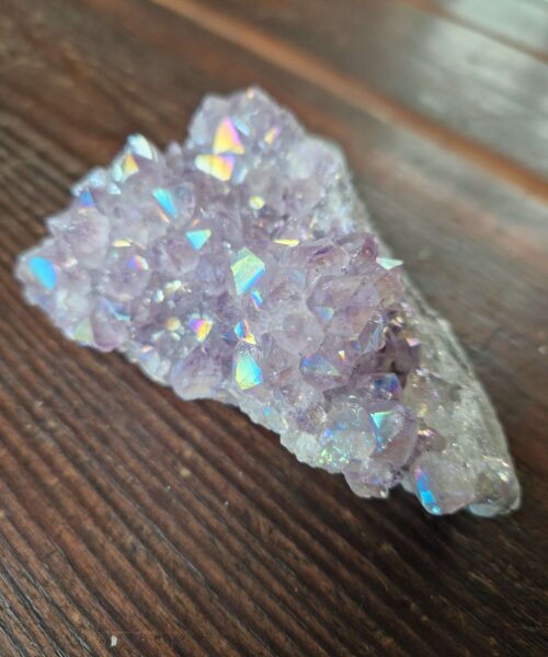 Premium High Grade Amethyst Angel Aura Druzy 220 Mini Geode Cluster Piece Cut Base 359g H9xW8.5x5.5cm - Image 10