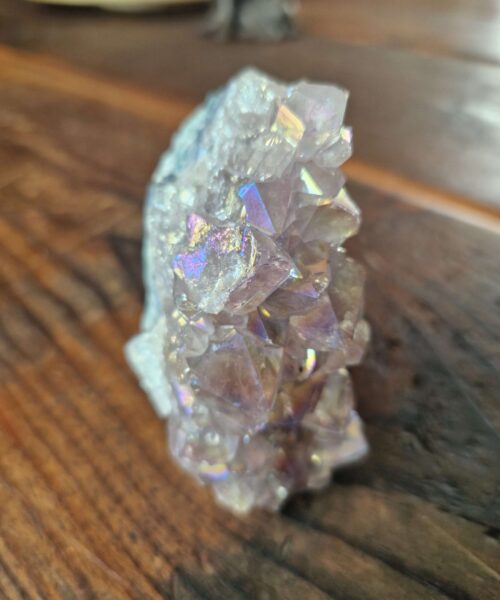 Alternative view of Premium High Grade Amethyst Angel Aura Druzy 213 Mini Geode Cluster Piece Cut Base 247g H8xW9xD4cm