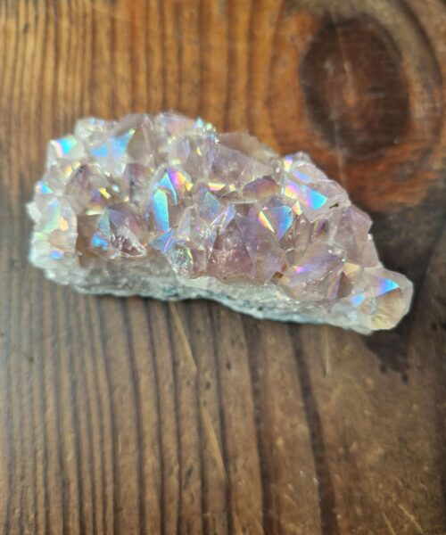 Premium High Grade Amethyst Angel Aura Druzy 213 Mini Geode Cluster Piece Cut Base 247g H8xW9xD4cm - Image 6