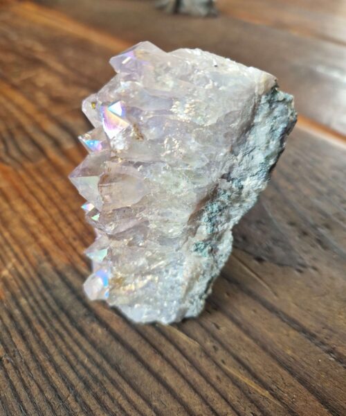 Premium High Grade Amethyst Angel Aura Druzy 213 Mini Geode Cluster Piece Cut Base 247g H8xW9xD4cm - Image 7
