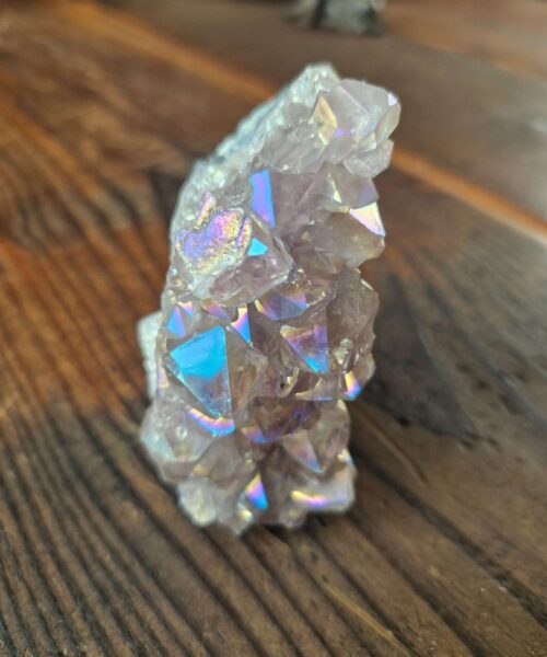 Premium High Grade Amethyst Angel Aura Druzy 213 Mini Geode Cluster Piece Cut Base 247g H8xW9xD4cm - Image 8