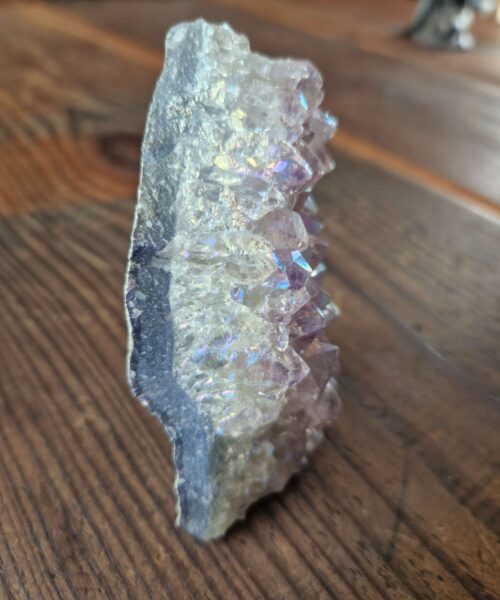 Premium High Grade Amethyst Angel Aura Druzy 214 Mini Geode Cluster Piece Cut Base 290g H9xW10xD7cm - Image 5