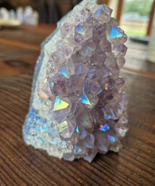 Premium High Grade Amethyst Angel Aura Druzy 214 Mini Geode Cluster Piece Cut Base 290g H9xW10xD7cm - Image 8