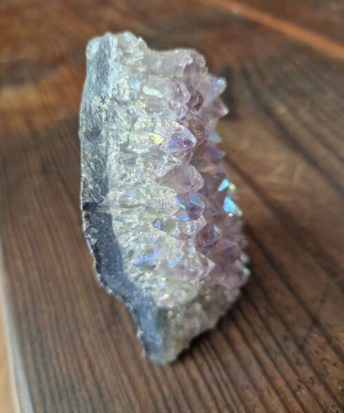 Premium High Grade Amethyst Angel Aura Druzy 214 Mini Geode Cluster Piece Cut Base 290g H9xW10xD7cm - Image 9