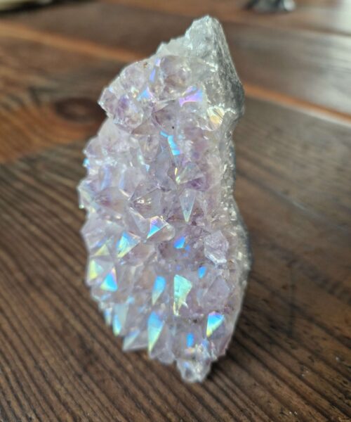 Premium High Grade Amethyst Angel Aura Druzy 214 Mini Geode Cluster Piece Cut Base 290g H9xW10xD7cm - Image 10